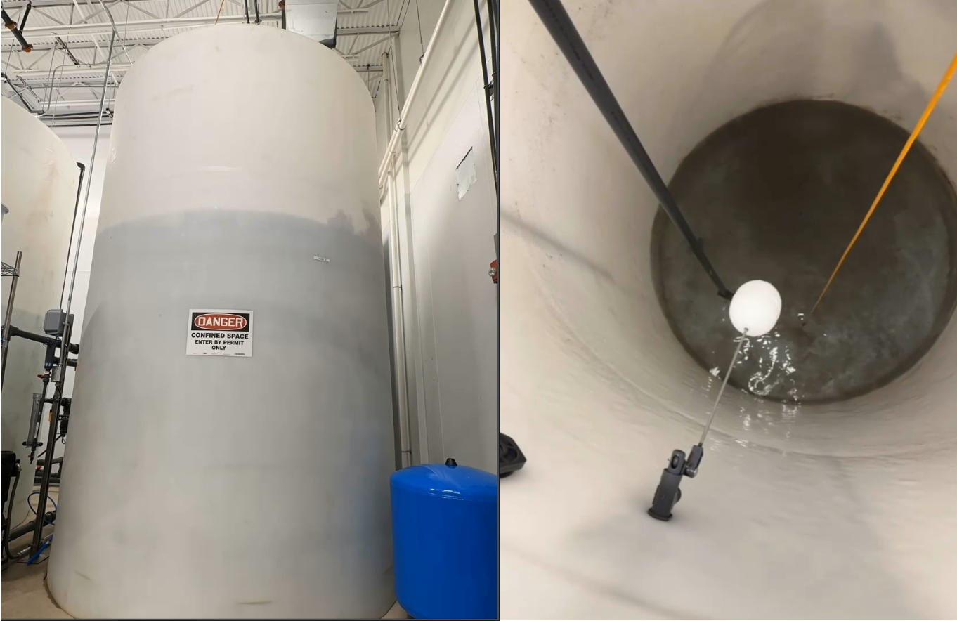 Reservoir tank before and after FERTox treatment